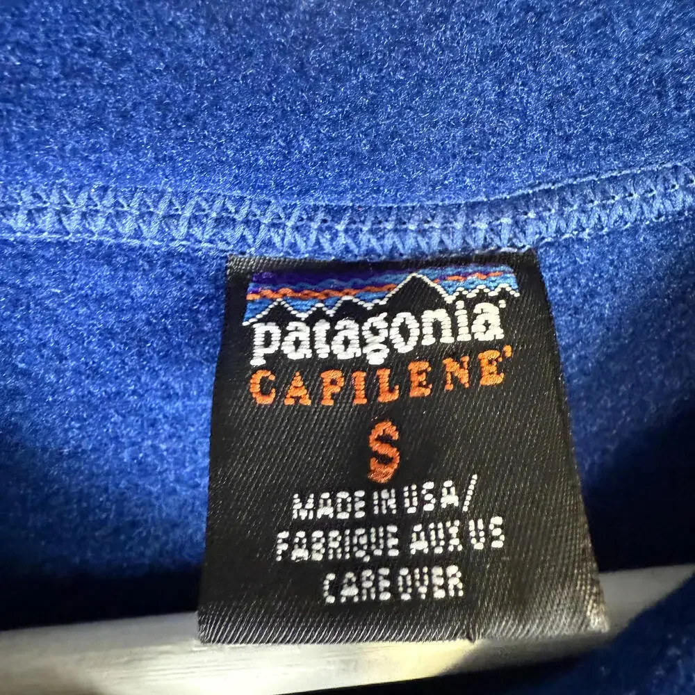 Vintage Patagonia Capilene Henley Fleece Base Layer Blue Mens Size Small USA